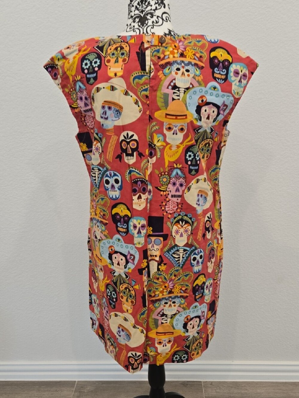 Uncle Frank Coral Day of the Dead Mini Dress - Picture 3 of 4